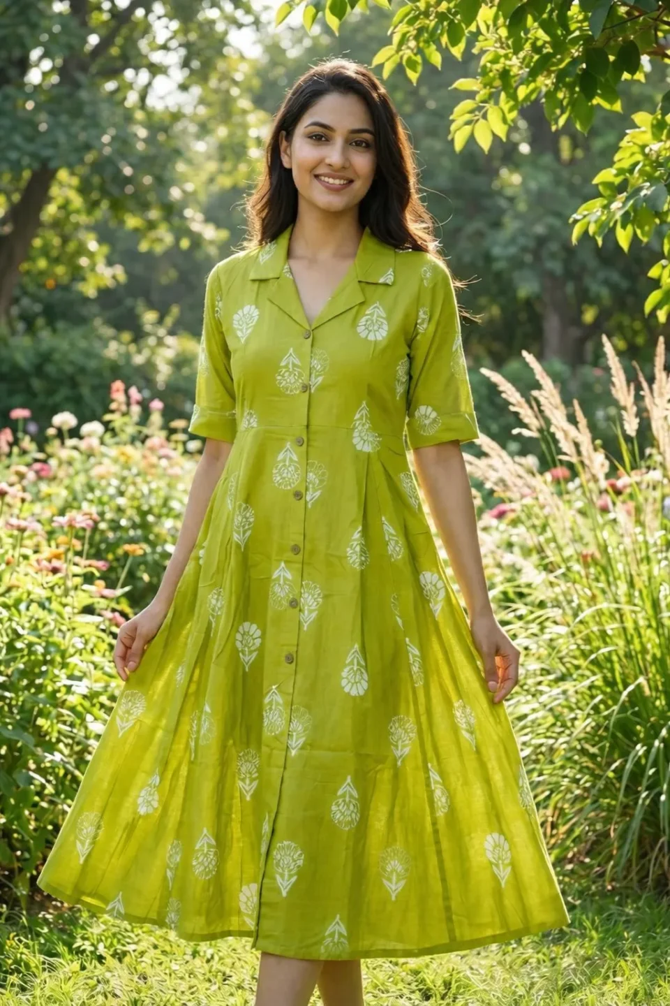 Lemon Yellow A-Line Frock