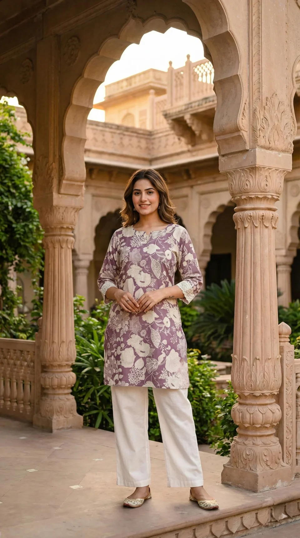 Lavender Bloom Short Kurti