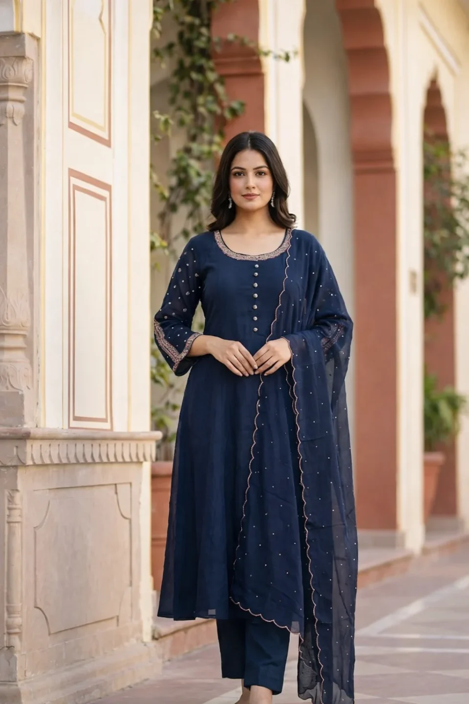 Midnight Grace Embellished Kurta Set