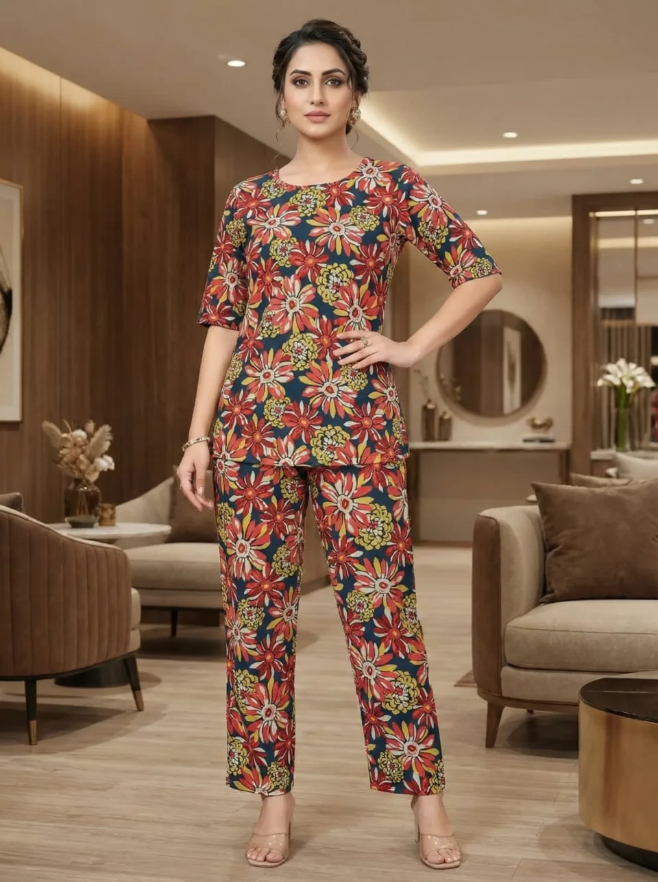 Navy Floral Garden Co-ord Set