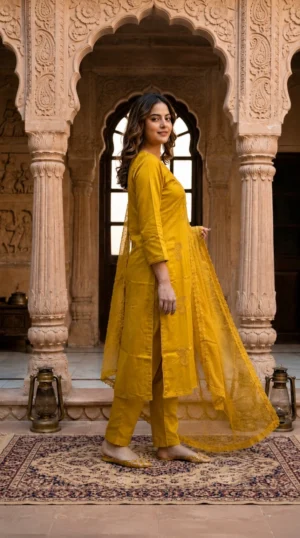 Yellow Kurti Set-3