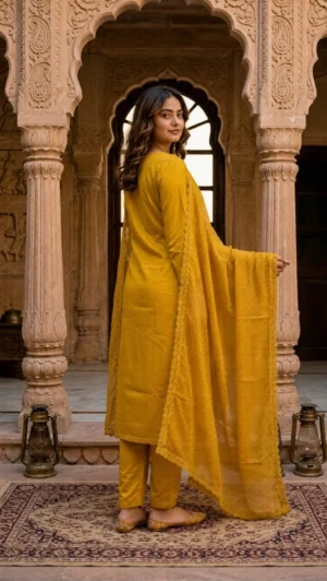 Yellow Kurti Set-4