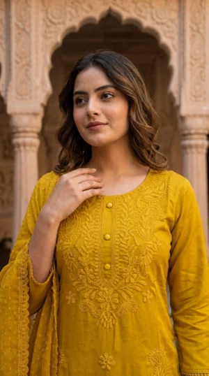 Yellow Kurti Set-2